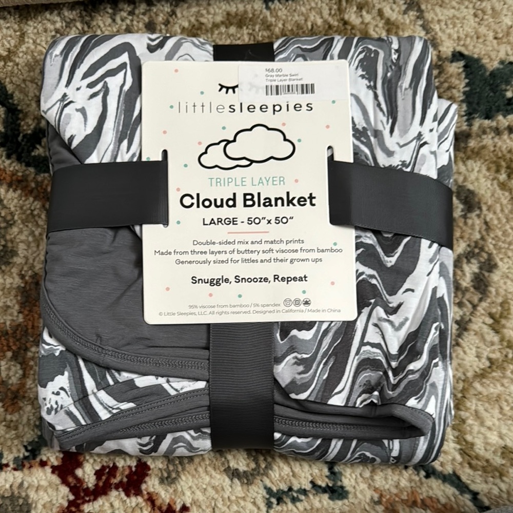 Little Sleepies Gray Cloud Blanket